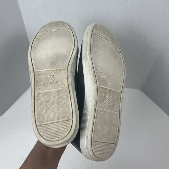 Navyboot Mens Casual Shoes Navy Blue‎ Leather Sneakers EU 41 US 8 Built in Sock - Picture 7 of 8